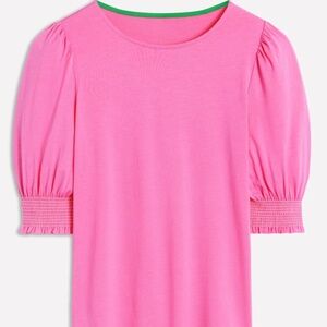 Boden Short Sleeve Smocked Cuff Top NWT